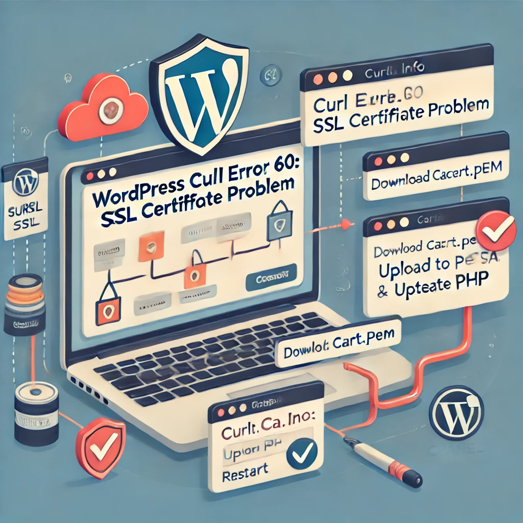 WordPress cURL error 60: SSL Certificate Problem Hatası ve Çözümleri Görseli